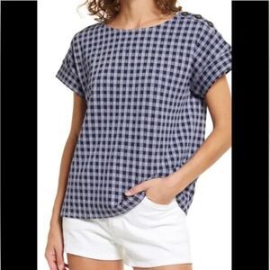 Madewell Blue Gingham Top